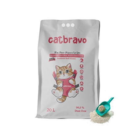 CAT BRAVO KEDİ KUMU 20 LT  BEBEK PUDRASI