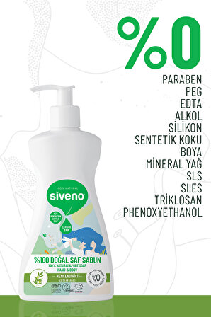 Siveno %100 Doğal Sıvı Kastil Sabun Zeytinyağlı Yoğun Nemlendirici Arındırıcı Bitkisel Vegan 300 ml