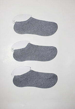 Pamuklu Gri Erkek Bilek Boy Çorap 3'lü