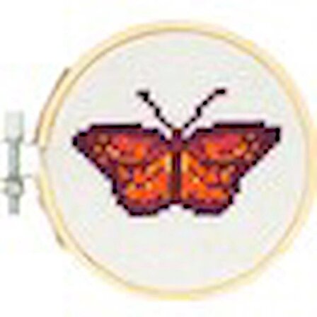 Kikkerland Mini Kanaviçe Kelebek Desenli Dikiş Nakış Seti