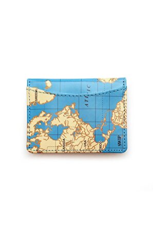 Kikkerland Dünya Haritası Desenli Kartlık Cüzdan
