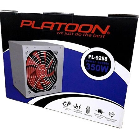 Platoon PL-9258 350W Gaming PC Power Supply 12cm Geniş Fan Güç Kaynağı