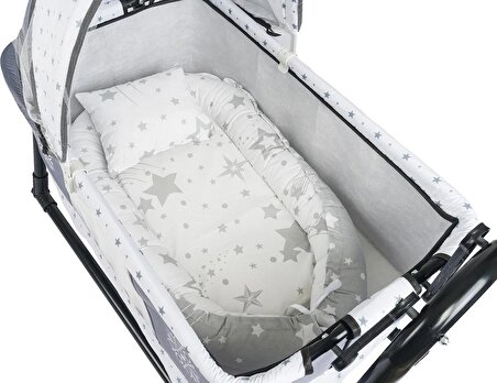 Btrend Babynest Yatak Ve Yastık+ Cep Hediyeli Sallanır Sepet Beşik Bebek Beşiği Hamak 2 li Set Bej