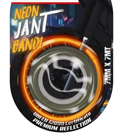 Turuncu Neon Jant Bandı 7mm X 7mt