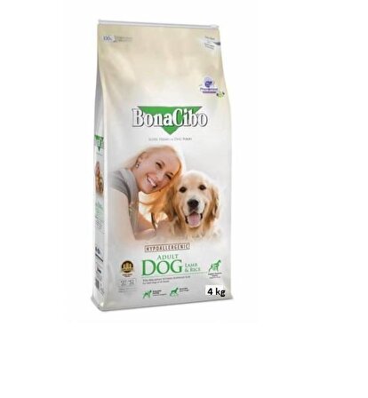 BonaCibo Adult Dog Kuzu Etli-Pirinçli Yetişkin Kuru Köpek Maması 4 kg