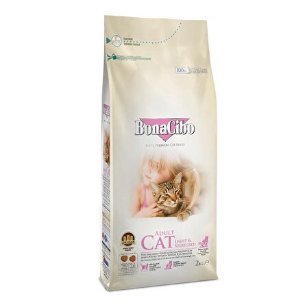 BonaCibo Adult Cat Light - Sterilised Kısırlaştırılmış Kediler için Yetişkin Kedi Maması 4 Kg