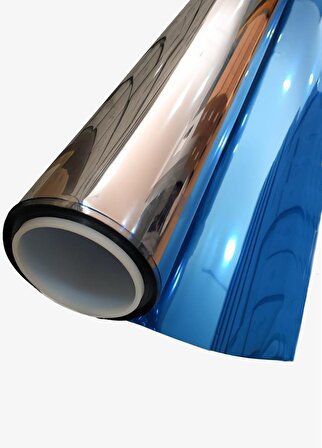 Aynalı Görünüm Mavi Cam Filmi Çizilmez 50 cm x 10 metre