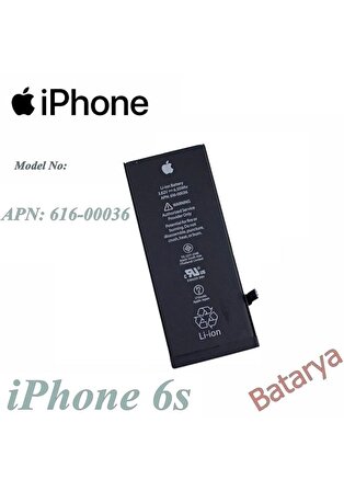 iPhone 6S Batarya iPhone 6S 616-00036 616-00033 A1633 A1688 A1691 A1700 Uyumlu Yedek Batarya