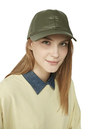 Kadın Haki Deri Kep Şapka