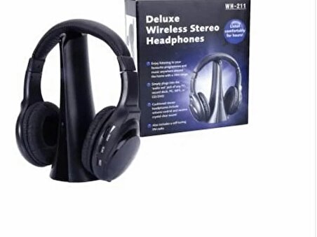 WH-211 Deluxe Wireless Stereo Kablosuz Kulaklık Headphones TV PC DVD MP3 