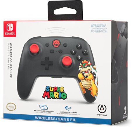 Nintendo Switch King Bowser için kablosuz PowerA kontrol cihazı - Super Mario