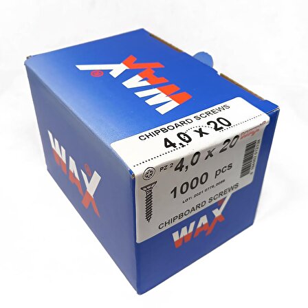 Wax Sunta Vidası 4.0X20 (1000 Adet)