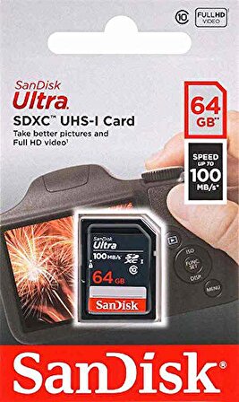 Sandisk SDSDUNR-064G-GN3IN 64 GB 100Mb/s HC-I Ultra C10 SD Hafıza Kartı