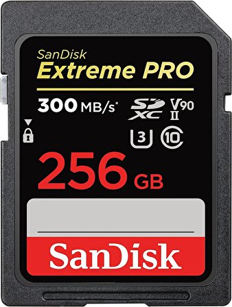 SanDisk Extreme Pro 256GB 300/260MB/s SDXC UHS-II U3 V90 8K/4K Hafıza Kartı SDSDXDK-256G-GN4IN