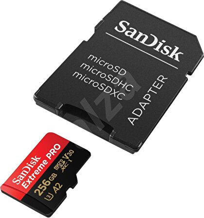 SanDisk Extreme Pro 256GB 200/140MB/s microSDXC UHS-I A2 V30 Adaptörlü Hafıza Kartı SDSQXCD-256G-GN6MA