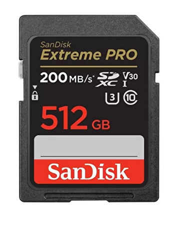 SanDisk Extreme Pro 512GB 200/140MB/s SDXC V30 UHS-I U3 Hafıza Kartı SDSDXXD-512G-GN4IN