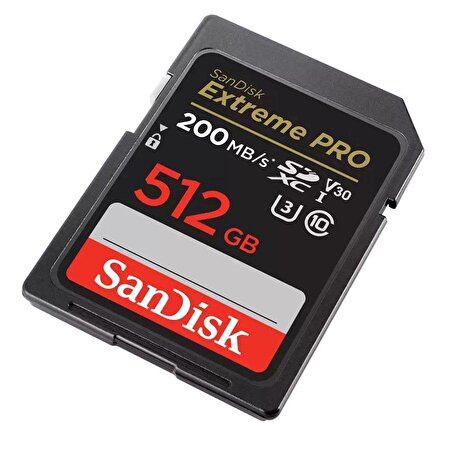 SanDisk Extreme Pro 512GB 200/140MB/s SDXC V30 UHS-I U3 Hafıza Kartı SDSDXXD-512G-GN4IN