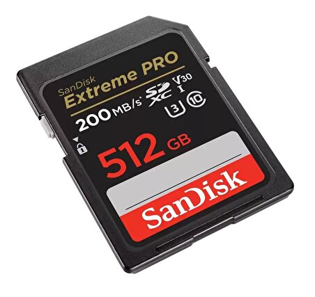 SanDisk Extreme Pro 512GB 200/140MB/s SDXC V30 UHS-I U3 Hafıza Kartı SDSDXXD-512G-GN4IN