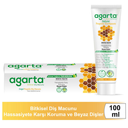 Agarta Propolis Aromalı Diş Hassasiyeti Florürsüz Diş Macunu 100 ml 