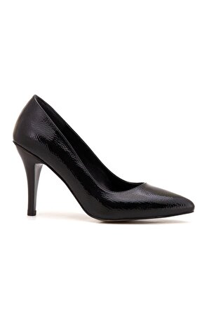 1996 L&L Günlük Kadın Topuklu Ayakkabı-Siyah Rugan