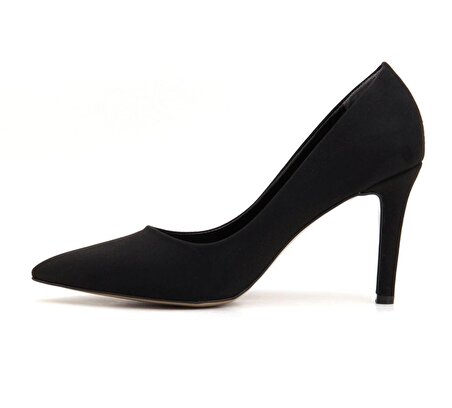 900 L&L Günlük Kadın Topuklu Ayakkabı-Siyah Suet
