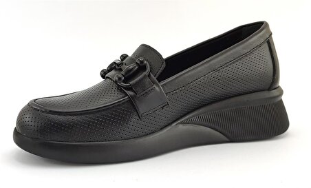 Albini 30Z702 Hakiki Deri Kadın Günlük Ayakkabı-Siyah