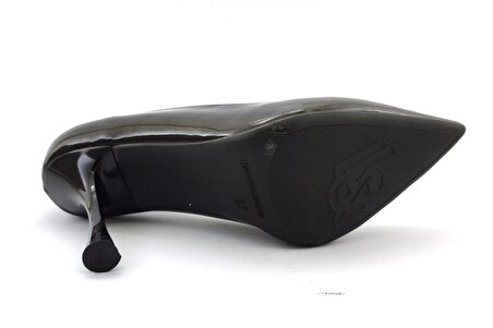 L&L 1401 Günlük Kadın Topuklu Ayakkabı-Siyah Rugan