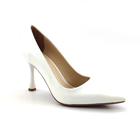 L&L 1401 Günlük Kadın Topuklu Ayakkabı-Beyaz