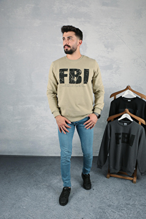 FBI Bisiklet Yaka Pamuk Karışımından Üretilmiş Dar Kesim Yakası Manşetleri ve Etek Ucu Ribanalı İçi Yumuşak Sweatshirt 5311