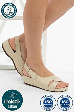 Kadın Ortopedik Anatomik Tabanlı Topuklu Konfor Modeli Anne Orta Yaş Genç Şık Sandalet Terlik
