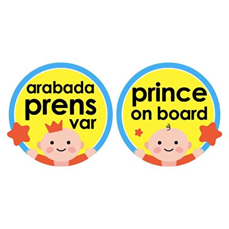 Arabada Prens Var Sticker Etiket Vantuzlu Cama Yapışabilen