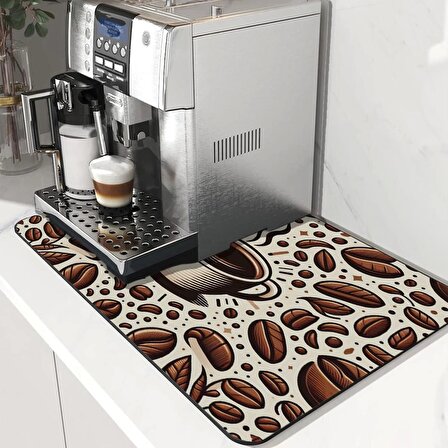 Valerine Life Kahve Makinesi Matı Su Geçirmez Kaymaz Çaycı, Çay Espresso Makinesi Pad 35x45cm