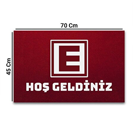 Valerine Life Eczane Logolu Kırmızı Hoş Geldiniz Kapı Önü Paspası 45x70cm