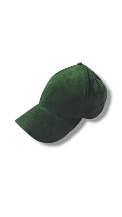 Kadife Arkası Cırtlı Ayarlanabilir Unisex Kep Şapka Yeşil