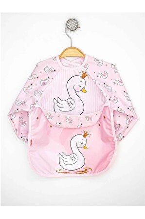 diamondstar Kuğu Desenli Giyilebilir Kollu Unisex Kız Erkek Bebek Mama Önlüğü