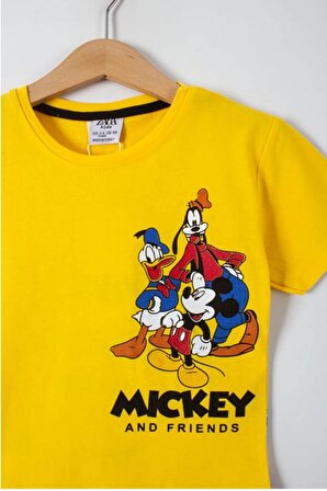 Mickey ve Arkadaşları Baskılı Erkek Çocuk Şortlu Alt Üst Takım