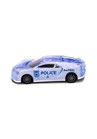 Oyuncak Polis Arabası Bugatti Işıklı Sesli Sürtmeli 15 Cm