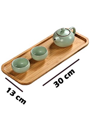 4 Adet Gourmet Kayık Bambu Kahvaltı Tabağı Peynir Servis Sunum Tepsi İkramlık Ahşap Tabak 30X13 Set