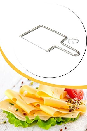 Peynir Dilimleme Kaşar Dilimleyici Paslanmaz Çelik Peynir Kesme Aleti + 1 Yedek Dilimleme Teli