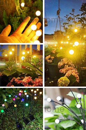 6 Ledli Solar Bahçe Işıkları Renkli Dış Mekan Peyzaj 2 Modlu Bahçe Çiti Güneş Enerjili Süs Lambalar