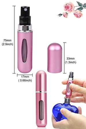 5'li Doldurulabilir Mini Parfüm Şişesi Renkli Taşınabilir Cep Çanta içi Sprey Parfüm Şişesi