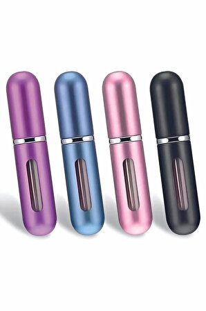 5'li Doldurulabilir Mini Parfüm Şişesi Renkli Taşınabilir Cep Çanta içi Sprey Parfüm Şişesi