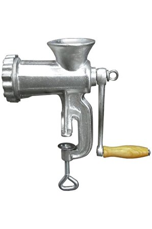 Pratik Çelik Et Salça Kıyma Makinesi Kollu 10 Numara (Masaya Bağlanan Model)