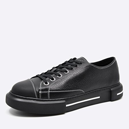Fosco 9901 Siyah Hakiki Deri Sneakers Ayakkabı