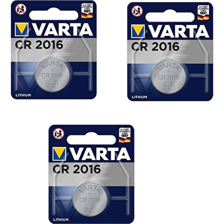 Varta Lıthıum Cr 2016 3V Tekli Pil 3 Paket