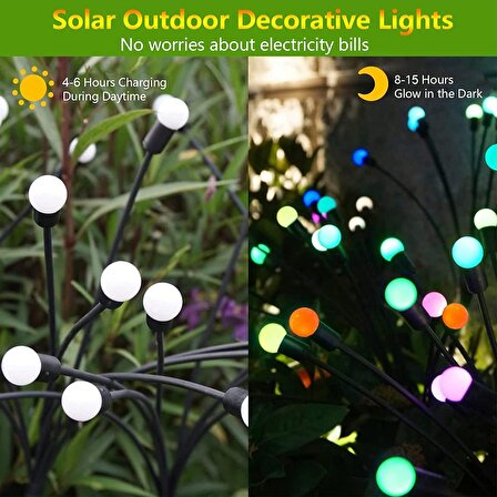 8 Ledli Solar Bahçe Işıkları Beyaz Dış Mekan Peyzaj 2 Modlu Bahçe Çiti Güneş Enerjili Süs Lamba Set