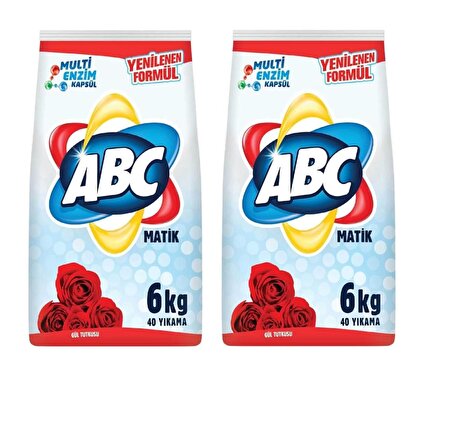 ABC Matik Gül Tutkusu Toz Çamaşır Deterjanı 40 Yıkama 2 x 6 KG