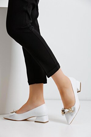 Kadın Topuklu Ayakkabı THN01 - Beyaz