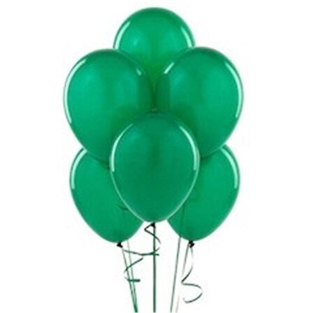 Koyu Yeşil Pastel Renk Balon 10 Adet