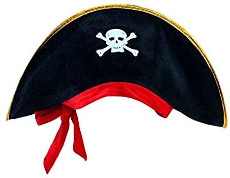 Parti Aksesuar Kaptan Jack Kadife Çocuk Boy Korsan Şapkası
